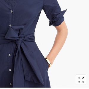 J. Crew Tie-waist Shirtdress in Navy